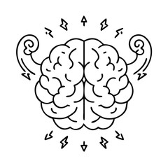 power thinking brain icon, power thinking brain vector illustration-simple illustration of power thinking brain, perfect for power thinking brain logos and icons