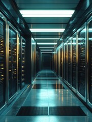 Fototapeta premium Server Room Corridor