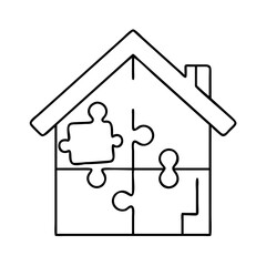 puzzle house icon, puzzle house vector illustration-simple illustration of puzzle house, perfect for puzzle house logos and icons