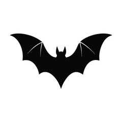 flying bat silhouette vector simple and sharp out