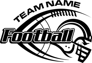 Obraz premium football team design with laces and helmet for school, college or league sports