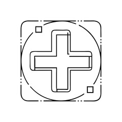 Obraz premium red cross icon, red cross vector illustration-simple illustration of red cross, perfect for red cross logos and icons