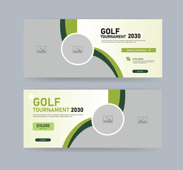 Golf Tournament Facebook Cover Banner – Modern Sports Event Social Media Layout for Club Championship and Golf Competition Promotion