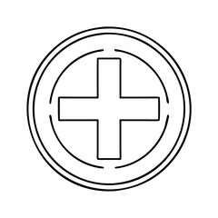 Fototapeta premium red cross sign in circle icon, red cross sign in circle vector illustration-simple illustration of red cross sign in circle, perfect for red cross sign in circle logos and icons