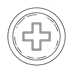 Obraz premium red cross sign in circle icon, red cross sign in circle vector illustration-simple illustration of red cross sign in circle, perfect for red cross sign in circle logos and icons