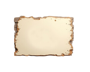 Rustic Charm, A Weathered Wooden Sign with Chipped Edges Offers a Blank Canvas for Creative Messaging and Design Projects Bringing Vintage Appeal