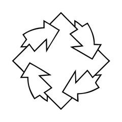 repeating rotation four arrows icon