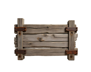 Fototapeta premium Rustic Charm, A Weathered Wooden Farm Sign Evoking Nostalgia and Timeless Appeal, Perfect for Adding a Touch of Vintage Authenticity to Design Projects