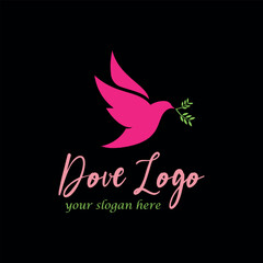 dove charity logo design vector