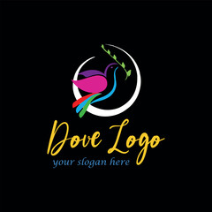 dove charity logo design vector