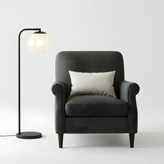 Modern Armchair with Floor Lamp Interior Design Photo