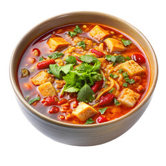 Chinese Szechuan Thunder Soup on White