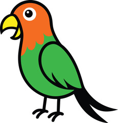 Fototapeta premium parrot singing with vector art illustration.