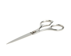 Obraz premium Sleek Precision, A Pair of Sharp, Modern Scissors Featuring Streamlined Design, Isolated on a Neutral Tone, Showcasing Craftsmanship and Cutting Edge Tool
