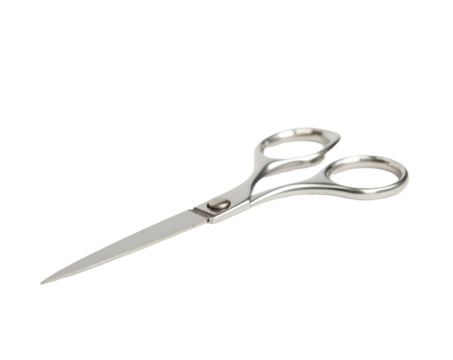 Sleek Precision, A Pair of Sharp, Modern Scissors Featuring Streamlined Design, Isolated on a Neutral Tone, Showcasing Craftsmanship and Cutting Edge Tool