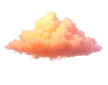 Spectacular Cloudscape, A Vibrant, Layered Cloud Formation with Warm Orange and Yellow Hues Creating a Dreamlike Atmospheric Phenomenon