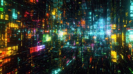 Fototapeta premium Abstract circuit cyberspace design created with Generative Ai technology