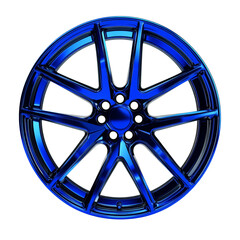 Obraz premium Reflecting azure alloy wheel design on a clean screen for automotive enthusiasts