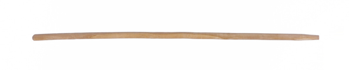 new wooden stick handle isolated on white background
