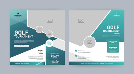 Golf Tournament Square Banner – Modern Sports Event Social Media Template for Club Championship and Golf Competition Promotion