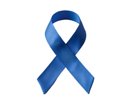 Striking close up of a vibrant blue awareness ribbon on an isolated setting emphasizing hope, solidarity and support for important causes and health awareness initiatives
