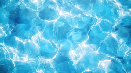 Glimmering turquoise water surface reflecting sunlight, creating a serene and refreshing aquatic atmosphere.
