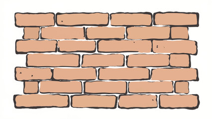 Fototapeta premium Brick wall background. Brick wall texture. Brick wall with a white background. Vector illustration of a brick wall.