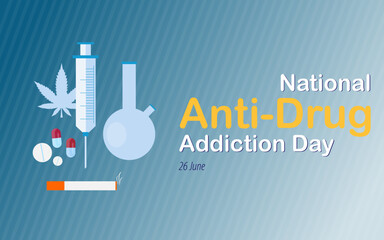 Banner Design Say with national anti drug addiction day, Anti drug day poster design