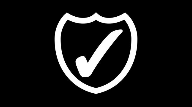 Minimalist Shield Icon with Check Mark Animation