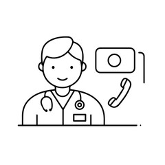 Fototapeta premium Telemedicine Doctor Providing Virtual Consultation 
