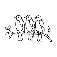 set of birds at tree branch icon, set of birds at tree branch vector illustration-simple illustration of set of birds at tree branch, perfect for set of birds at tree branch logos and icons