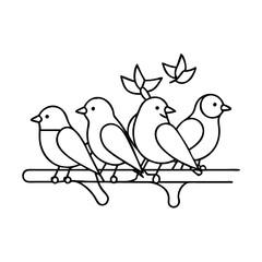 set of birds at tree branch icon, set of birds at tree branch vector illustration-simple illustration of set of birds at tree branch, perfect for set of birds at tree branch logos and icons