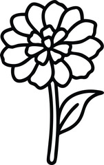 line art marigold with the stem wrapping