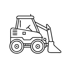 Naklejka premium skid track loader icon, skid track loader vector illustration-simple illustration of skid track loader, perfect for skid track loader logos and icons