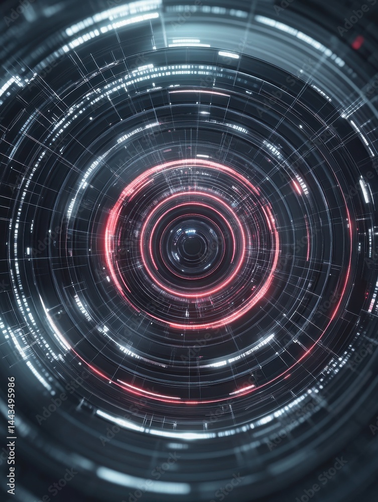Poster abstract futuristic technology background with glowing lines and circular pattern