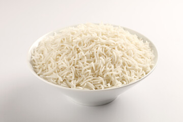 Fresh  Cooked Basmati Rice served in ceramic bowl