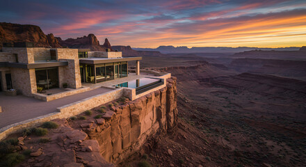 Luxury Cliffside House With Infinity Pool And Stunning Desert Panorama