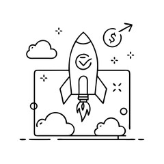 startup business icon, startup business vector illustration-simple illustration of startup business, perfect for startup business logos and icons
