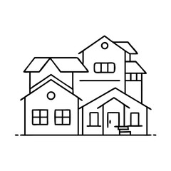 Fototapeta premium suburban homes icon, suburban homes vector illustration-simple illustration of suburban homes, perfect for suburban homes logos and icons