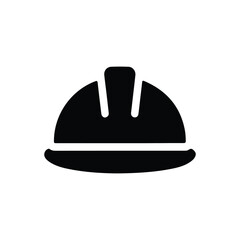 construction helmet, safety helmet, hard hat, safety equipment silhouette icon vector illustration on white background