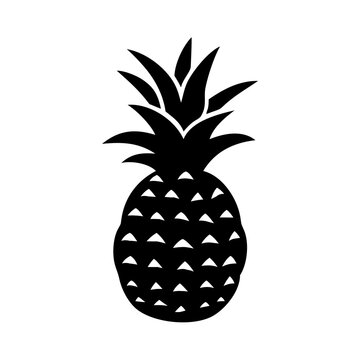 Stylized black and white pineapple image in minimal design aesthetic