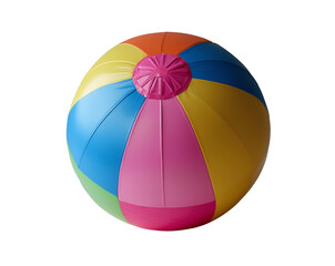Vibrant beach ball with colorful panels isolated for summer fun and recreation, perfect for children's games, pool parties and vacations creating a cheerful mood