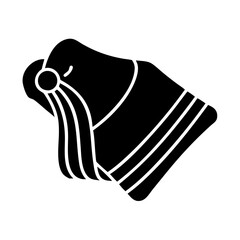 Black and White Icon Depicting a Folded Towel or Textile Item
