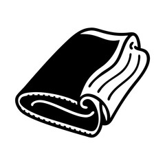Stylized graphic representation of a neatly folded cloth or blanket object