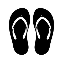 Black and White Flip Flop Illustration with Simple and Clean Design