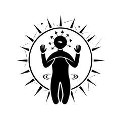 Person with Arrows and Crown of Thorns, Symbolizing Vulnerability and Suffering