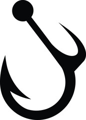 fishing hook logo silhouette vector  fishing hook 