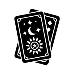 Mystical Tarot Cards with Sun Moon and Stars Design Illustration