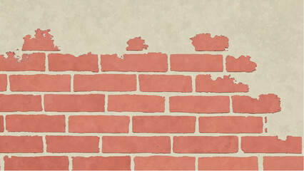 Obraz premium A brick wall with a textured, vintage look. Brick wall background. Brick wall texture. Vector illustration. 