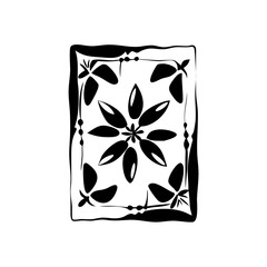 Abstract Floral Pattern on White Background, Minimalist Black and White Design